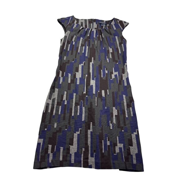 Y2K Banana Republic Mini Sheath Dress 4 Abstract Geometric Dark Academia - Picture 1 of 5